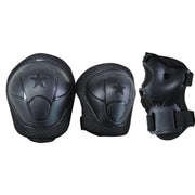 Set di protezioni KIDS nere (ginocchiere gomitiere e parapolsi regolabili)