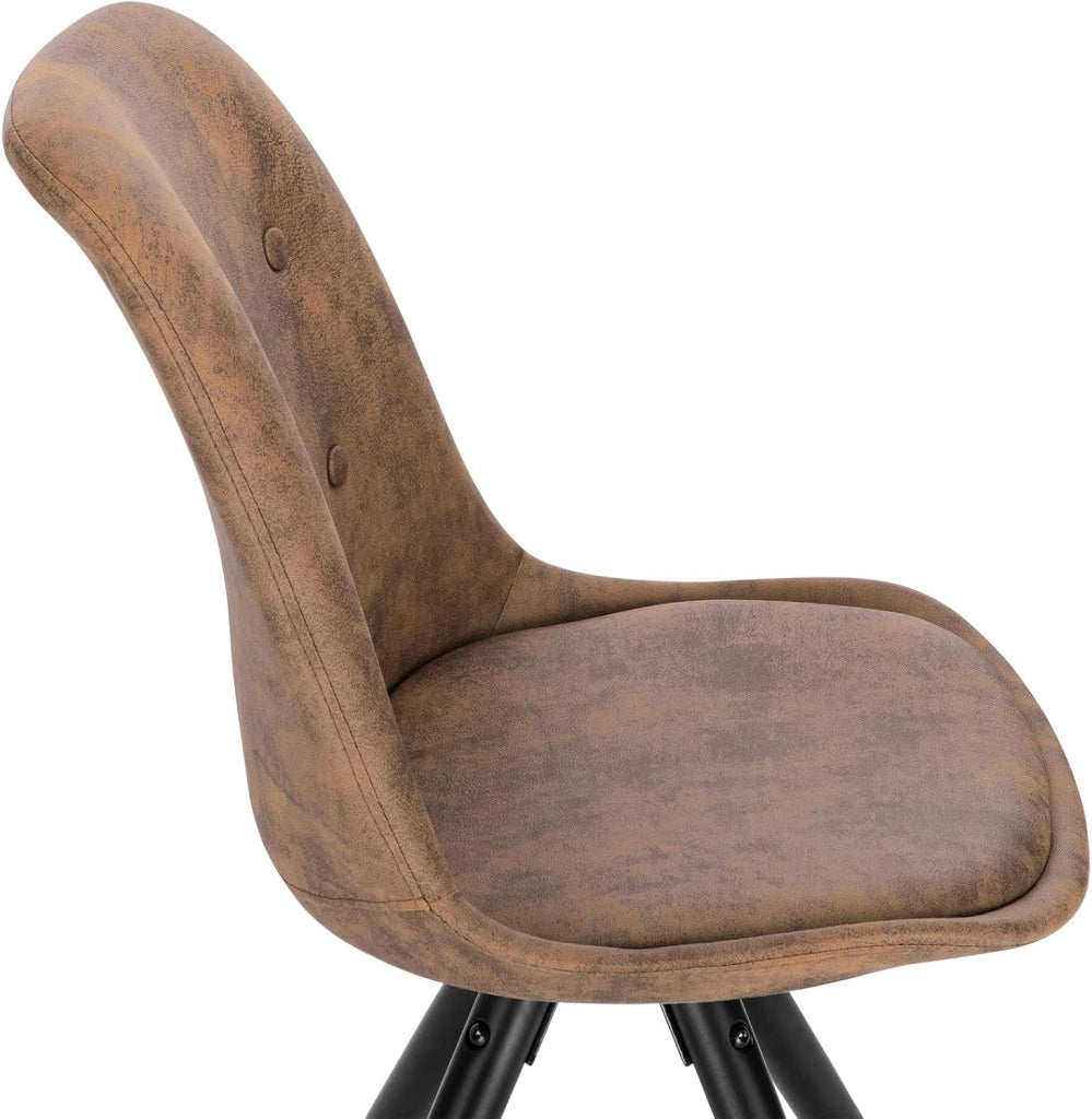 BH268dbr-2 Sedie da Cucina in Tessuto Seduta Imbottita con Schienale Senza Braccioli Marrone Scuro 2 Pezzi