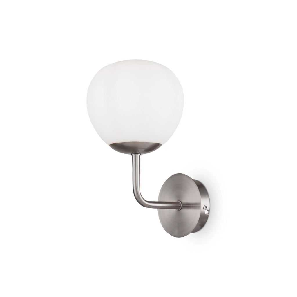 Maytoni applique contemporanea Erich 1 luce E14 nichel metallo vetro soffiato