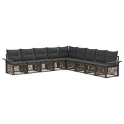 Set Divano da Giardino 9 pcs Grigio polyrattan 3434852