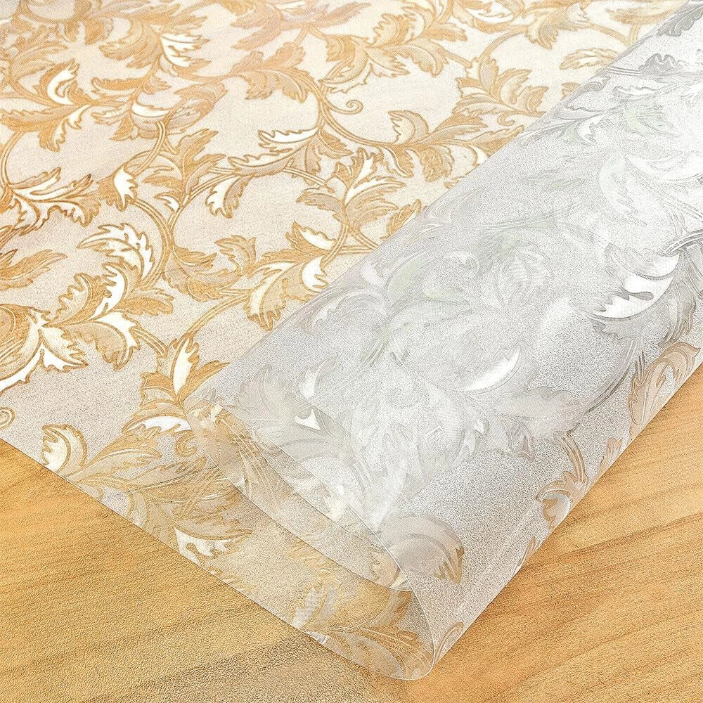 Tovaglia Trasparente Antimacchia 140x600 cm Moderna Plastificata Lucida Copritavolo Pvc Dis.19