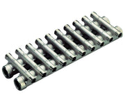 COLLETTORE COMPATTO IN OTTONE NICHELATO PER RISCALDAMENTO 3/4*1/2 8+8   TIEMME RACCORDERIE SPA