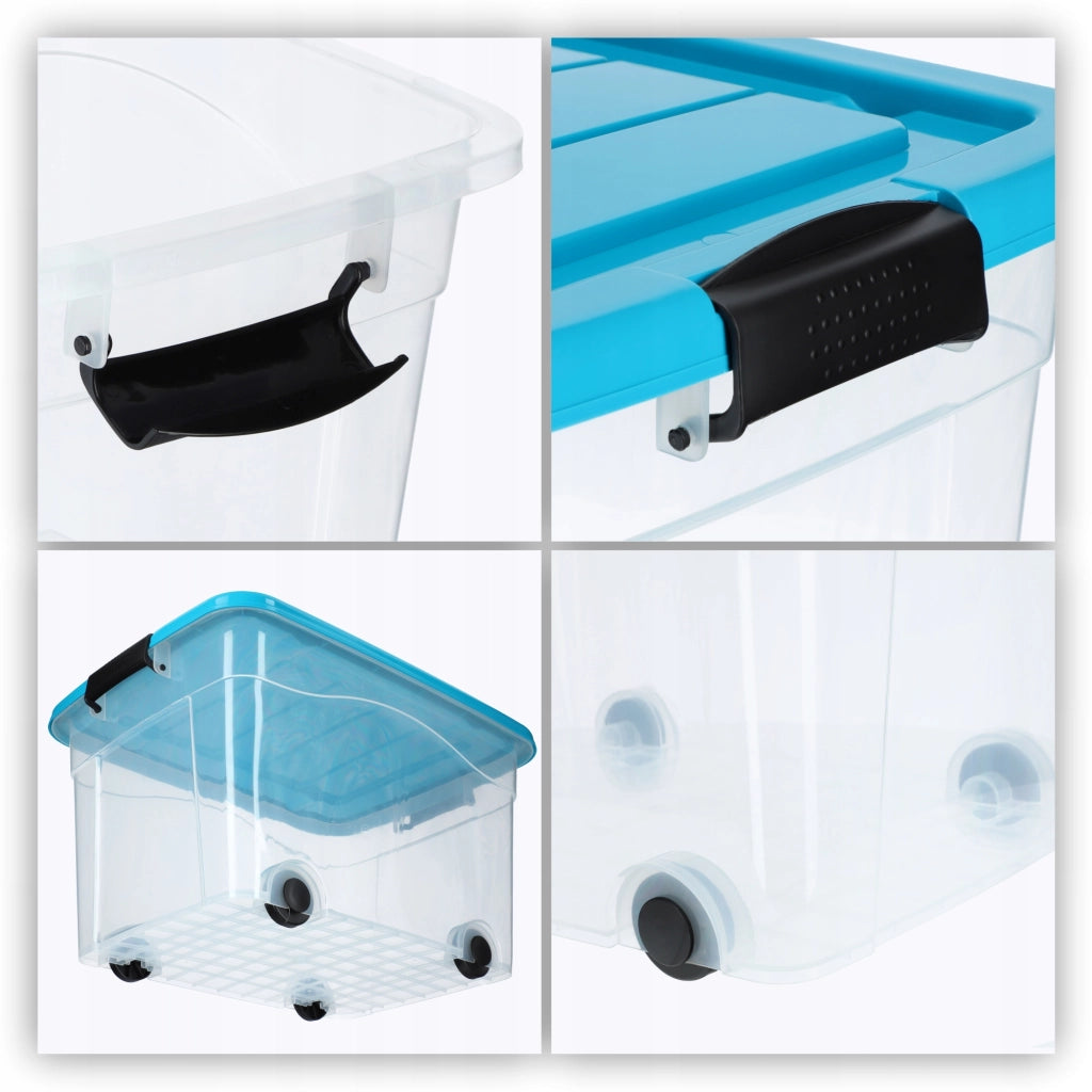 Contenitore per giocattoli KADAX, grande scatola con ruote, in plastica, grande 40 litri