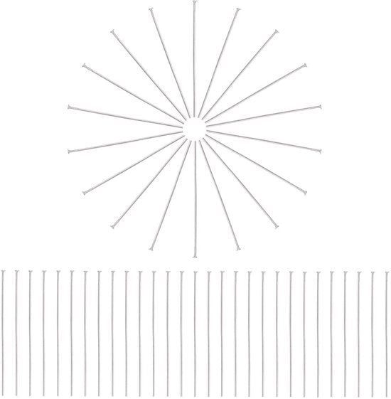Pegs a testa piatta - 600 pezzi - Acciaio inox - Per la creazione di accessori - Ideali per il fai da te - 50 mm di lunghezza
