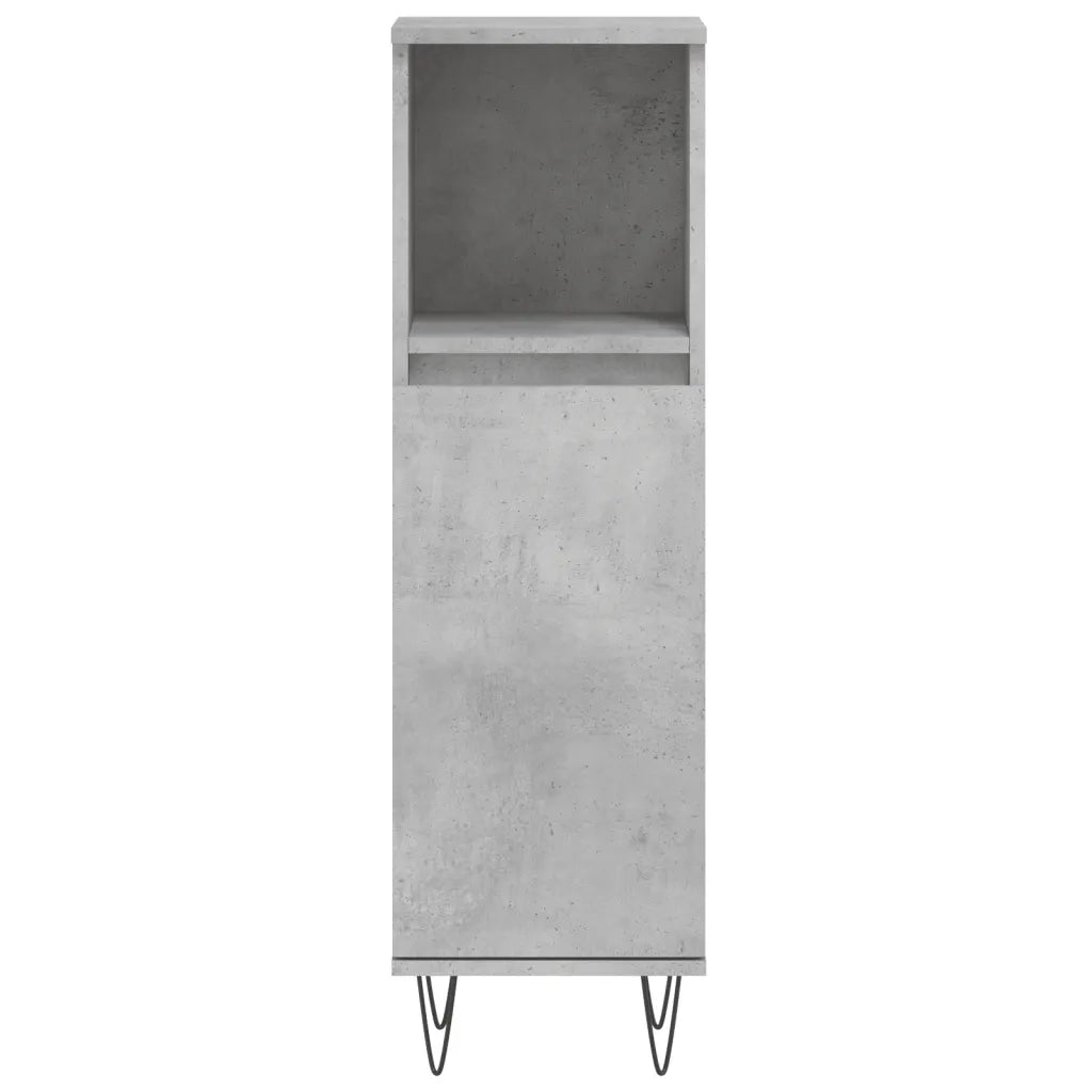Armadietto Bagno Grigio Cemento 30x30x100 cm Legno Multistrato 831560