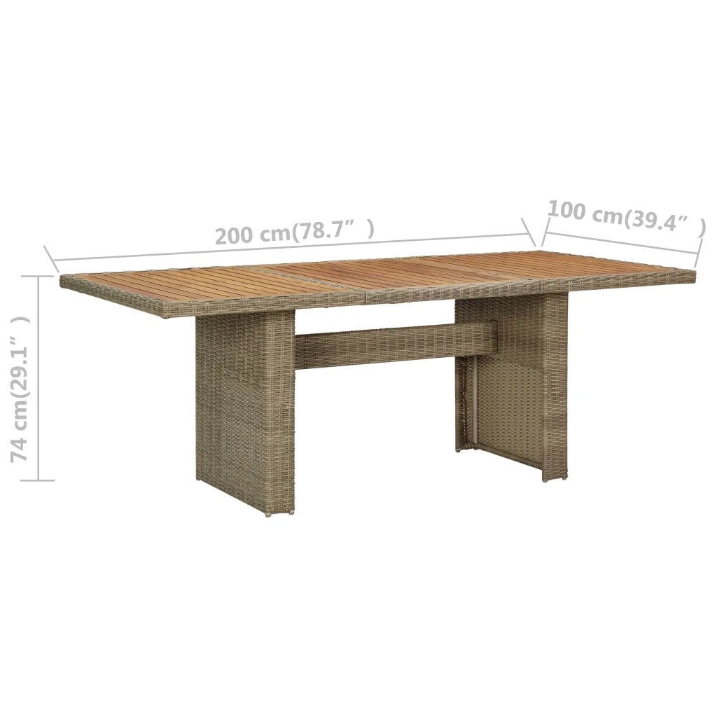 Set da Pranzo da Giardino 7 pz con Cuscini in Polyrattan cod mxl 46179