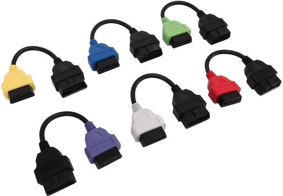 Adattatore OBDII Cavo Set - 6 Pezzi - Per EcuScan - Diagnosi - Auto - Adatto a diversi veicoli - Universale