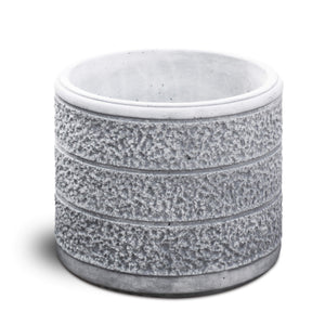 Vaso da Giardino 44x44x36 cm in Cemento Granulato di Marmo Monviso Medio Grigio