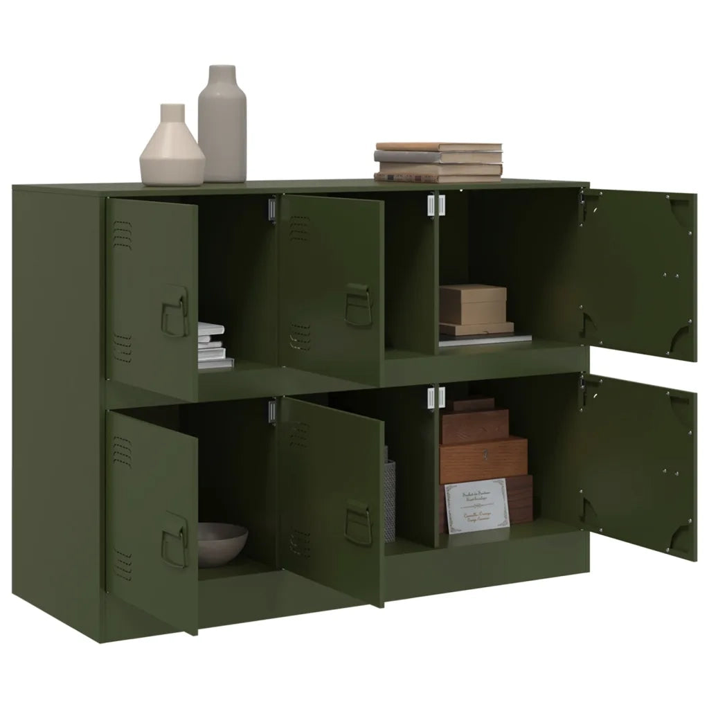 Credenza-Buffet-Armadio da cucina Verde Oliva 99x39x73 cm in Acciaio 919572