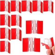 Scharnieri in acrilato trasparente autoadesivi - 12 pezzi - piccoli - pieghevoli - per cassetti, cassetti e mobili - fai da te - 35 x 30 .