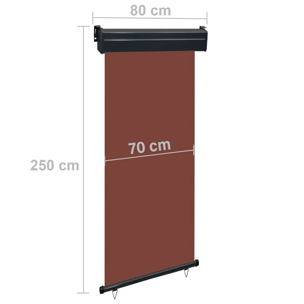 Tenda da sole laterale retrattile/schermo protettivo per patio giardino terrazza balcone 80 x 250 cm marrone 02_0007041