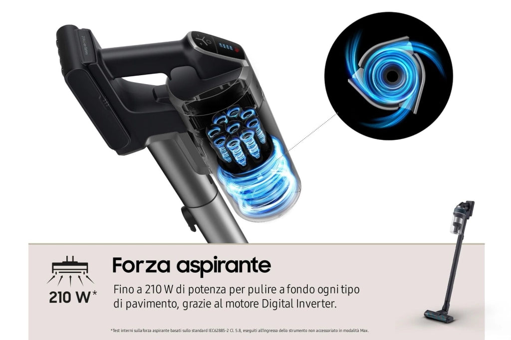 Samsung VS20C8524TB Scopa Elettrica senza Filo Jet 85 Complete 210W