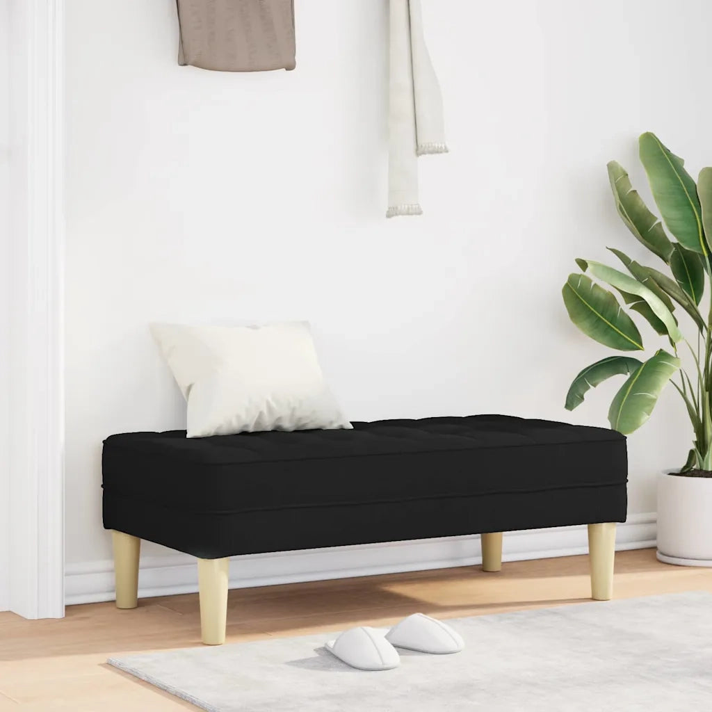 panchina con cuscino Nero 113 x 57 x 39 cm Tessuto CFW5722673