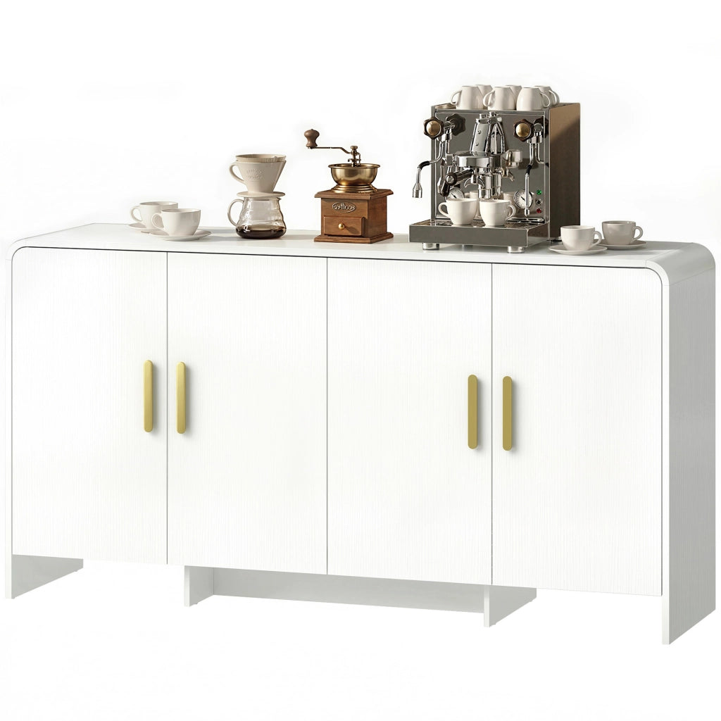 Mobile TV con 4 ante a chiusura morbida e 4 ripiani ¨C Xylo ¨C 152x40x80 cm bianco