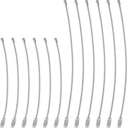Sostegno per chiavi con filo di acciaio, 12 pezzi - Argento - Per etichette bagaglio, chiavi, badge - 11/16 cm anelli - Cavo di acciaio - Set di 12 - 11 cm 16 cm - Utile per tag ID