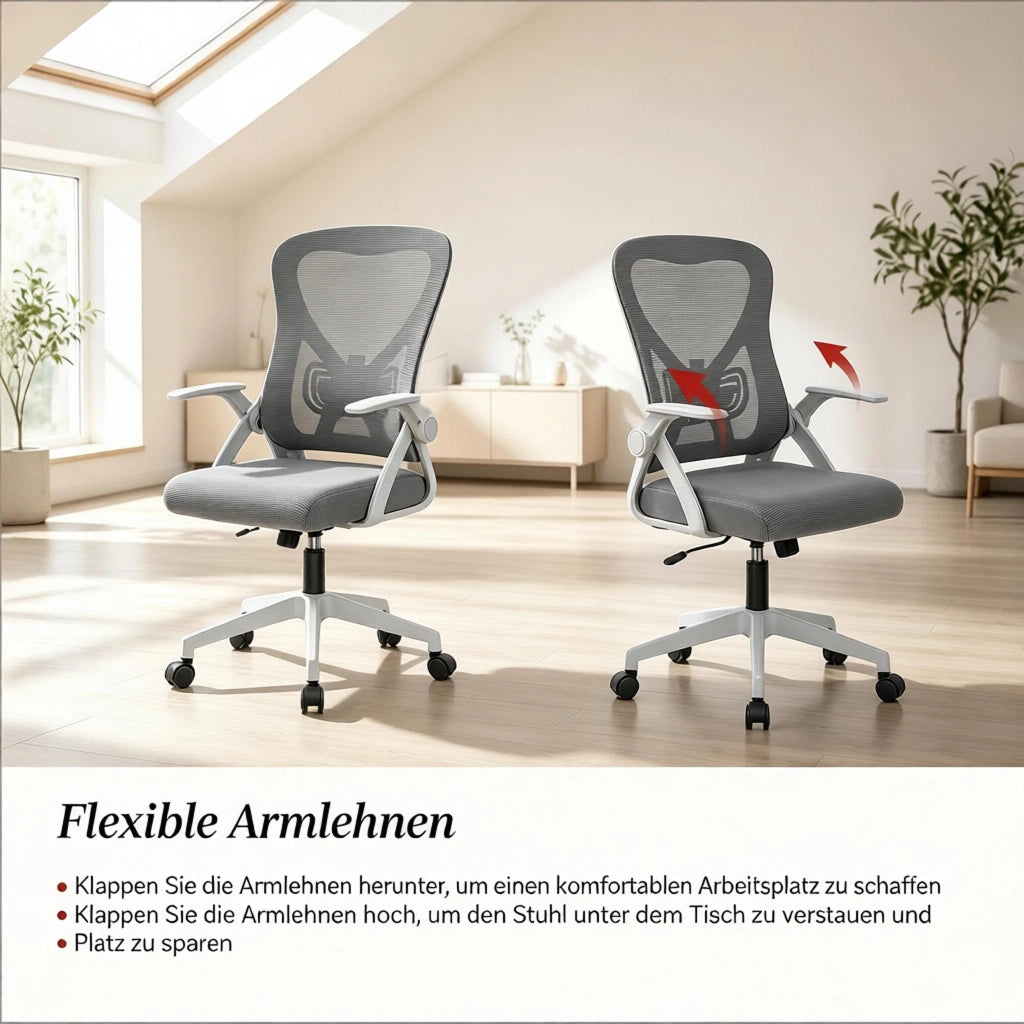 SEDIA UFFICIO Ergonomica Girevole 47x42 cm Grigio 1 pz