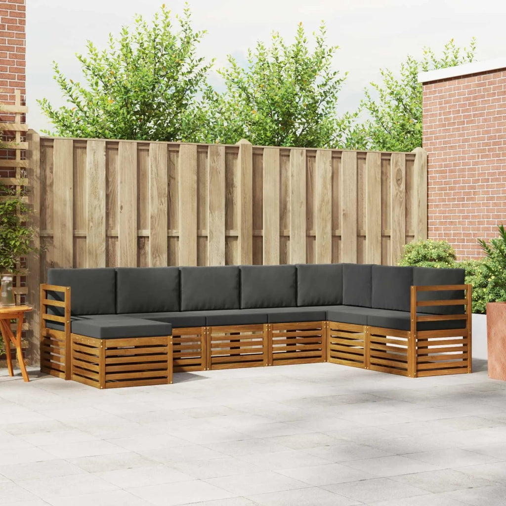 Set divano sezionale con cuscino 8 pcs Naturale e Antracite 3375272