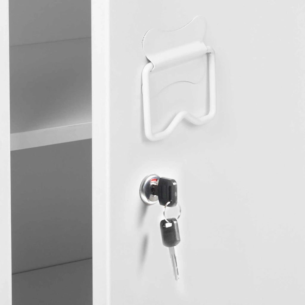 Armadietto ESTER con porta in metallo bianco, design industriale