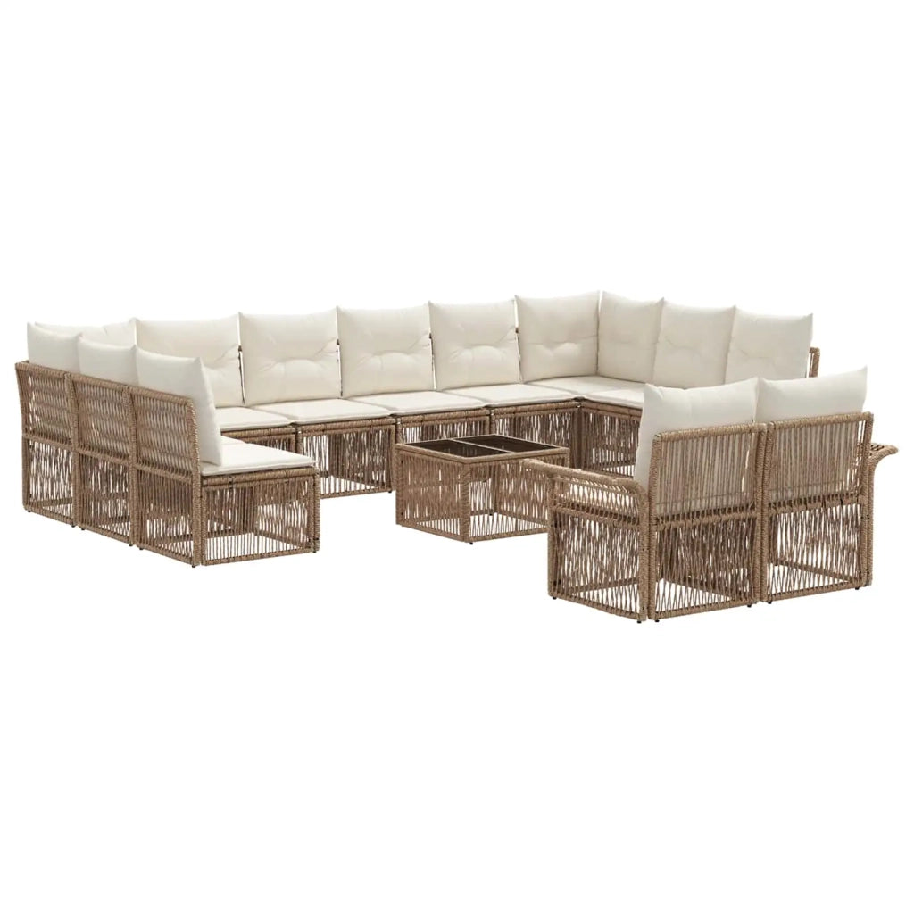 Set Divano da Giardino 13 pcs Beige polyrattan 3434979