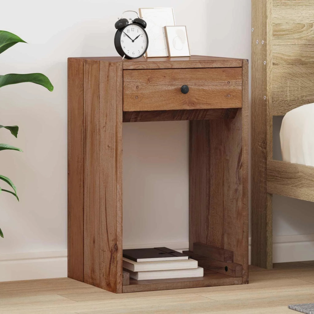 Comodino Marrone 63 x 30 x 79 cm Legno di Mogano Massello