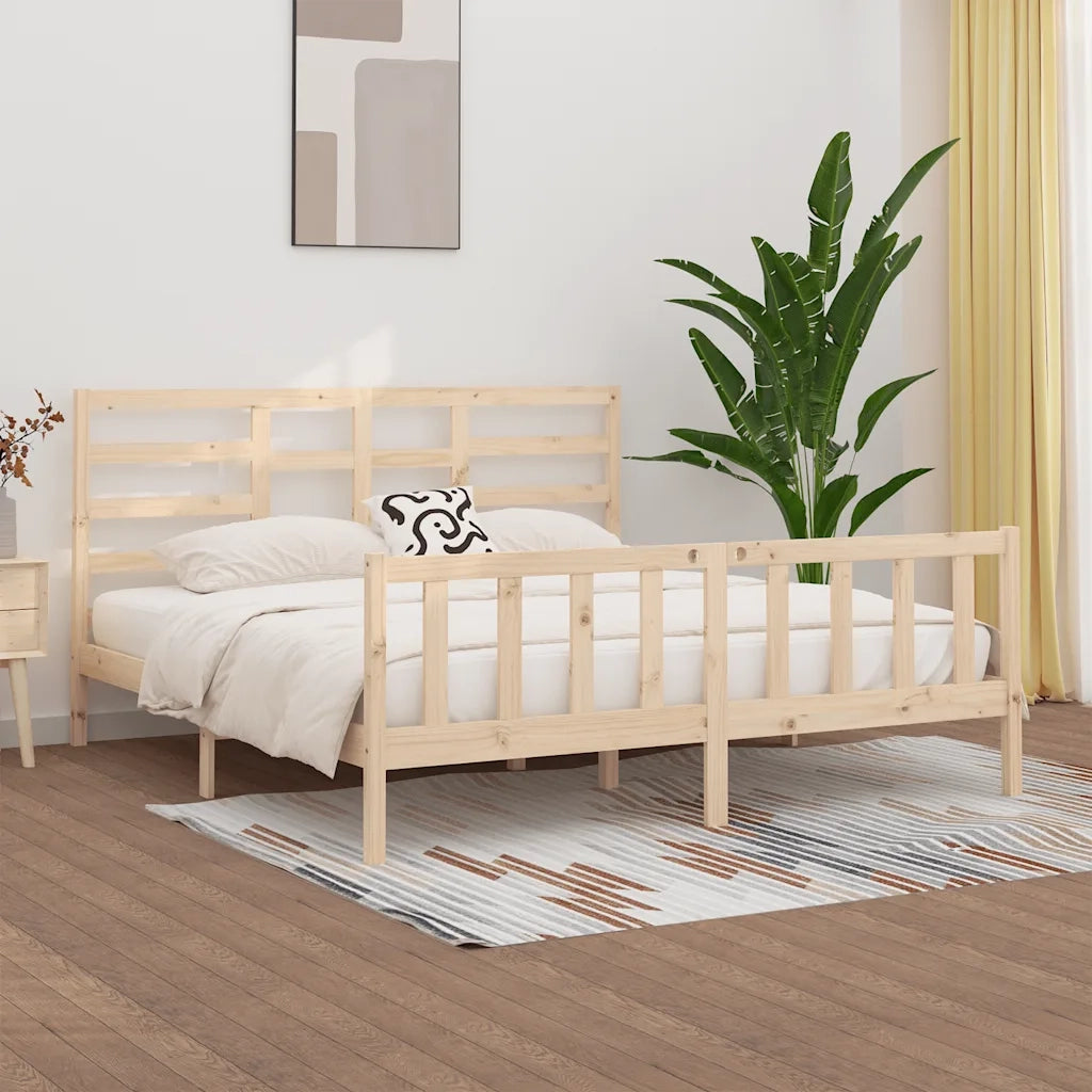 Giroletto senza Materasso-Struttura Letto 200x200 cm in Legno Massello di Pino 655913