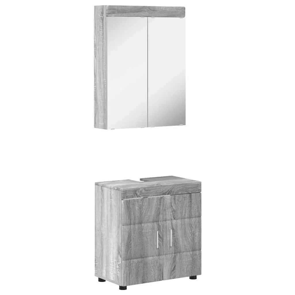 Set di mobili per il bagno con lo scaffale TULUM Grigio Sonoma