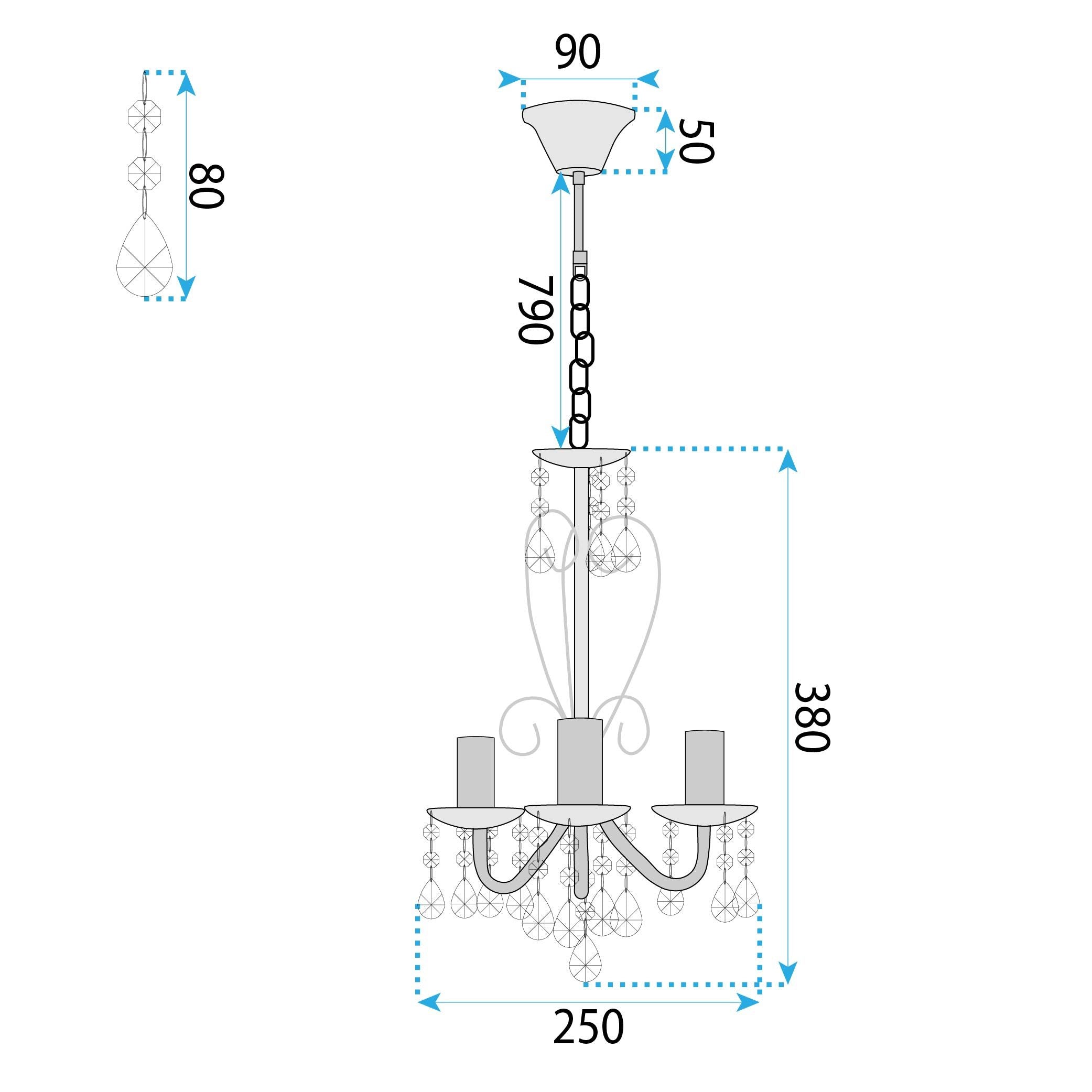 Lampada Da Soffitto Ebt011-3cp Chrome