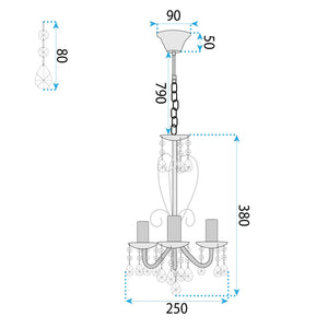 Lampada Da Soffitto Ebt011-3cp Chrome
