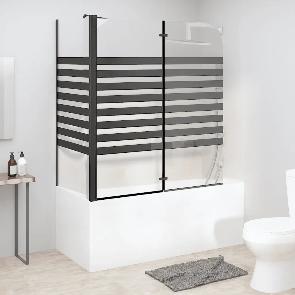 Box Doccia a Strisce 120x68x130 cm in Vetro Temperato CFW3062784