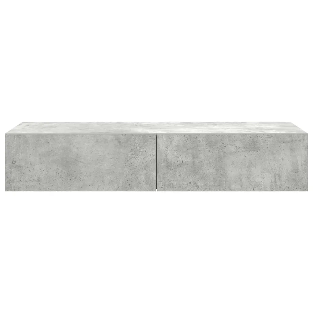 Scaffale a Parete con Cassetti Grigio 100x36x19cm in Truciolato
