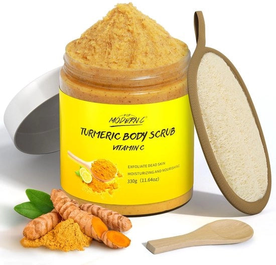 Scrub corpo esfoliante - rimuove imperfezioni cutanee - migliora le macchie scure - cura del corpo - con loofah - pelle luminosa - scrub corporeo esfoliante