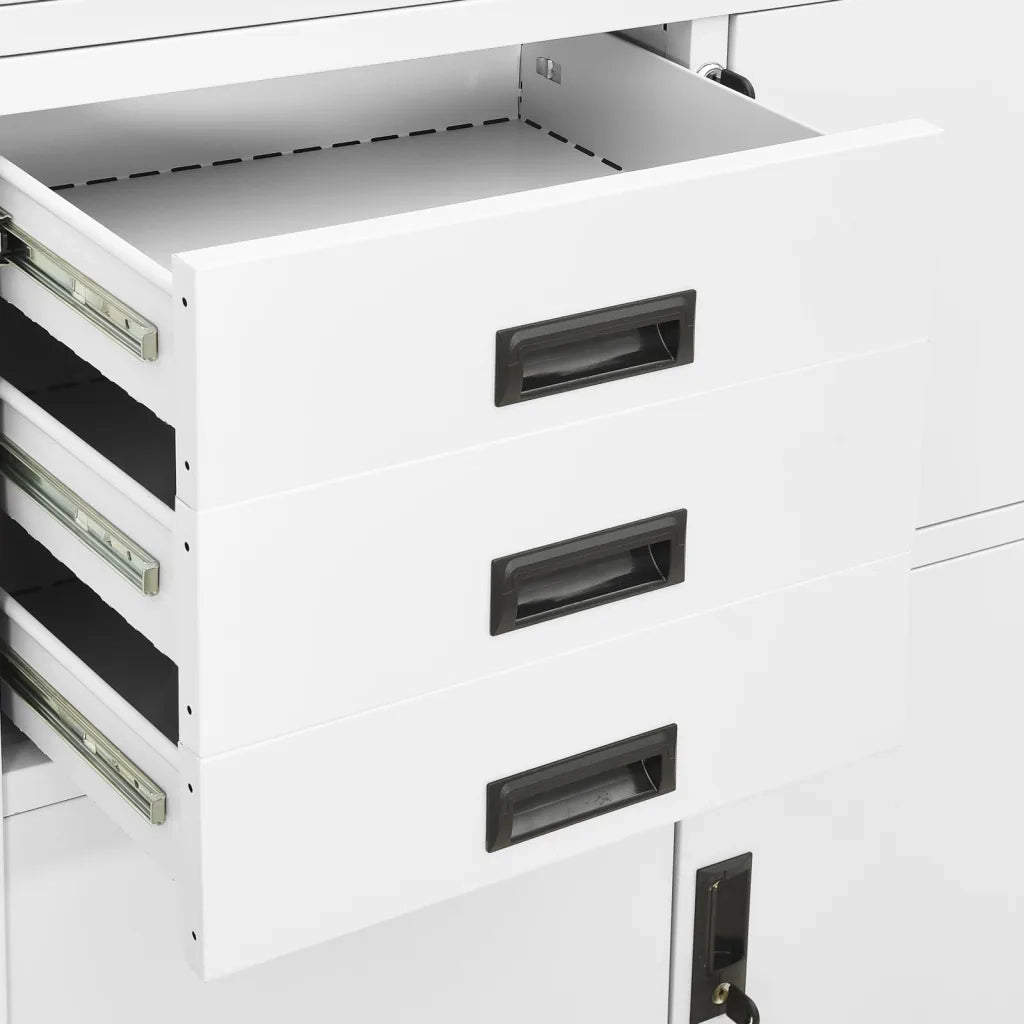 Armadio per Ufficio Bianco 90x40x180 cm in Acciaio 336413