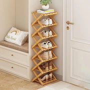 Rack di Scarpe Verticale 7 Livelli Portatile per Scarpe - Senza Installazione - Rack di Scarpe Indipendente per Scale e Camere da Letto