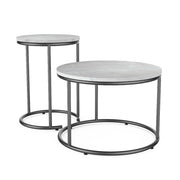 Vicco Set di tavolini da salotto Marmo bianco 55 x 55 cm 2 parti