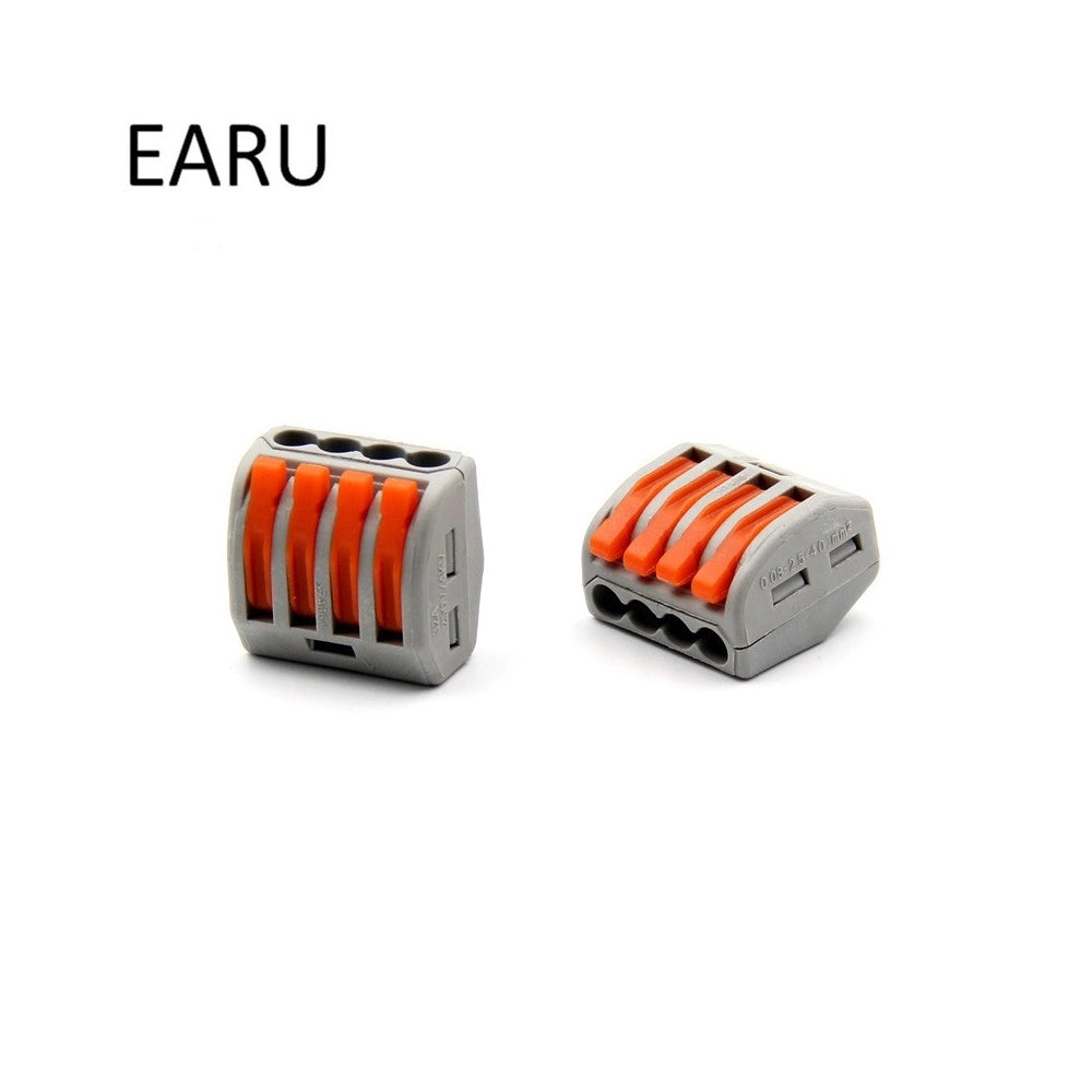 Trade Shop - 4 Connettori Elettrici Conduttori Morsettiere Terminali A 4 Cavi Fili A Leva 32a -