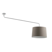 Vivien Plafoniera da Soffitto Bianca con Paralume Conico Tortora E27 IP20 48cm - Design Moderno in Metallo e Tessuto per Interni - Rossini Group