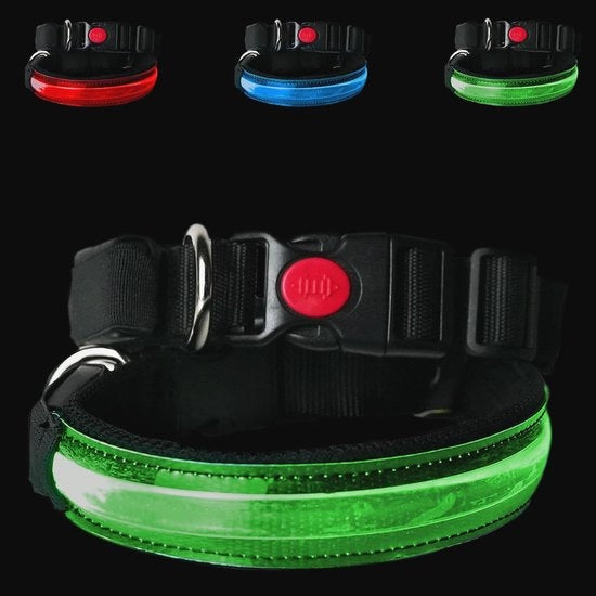 Halsband LED per cani - Halsband ricaricabile e respirabile con dispositivo di salvaguardia contro la soffocazione per cani piccoli, medi e grandi.