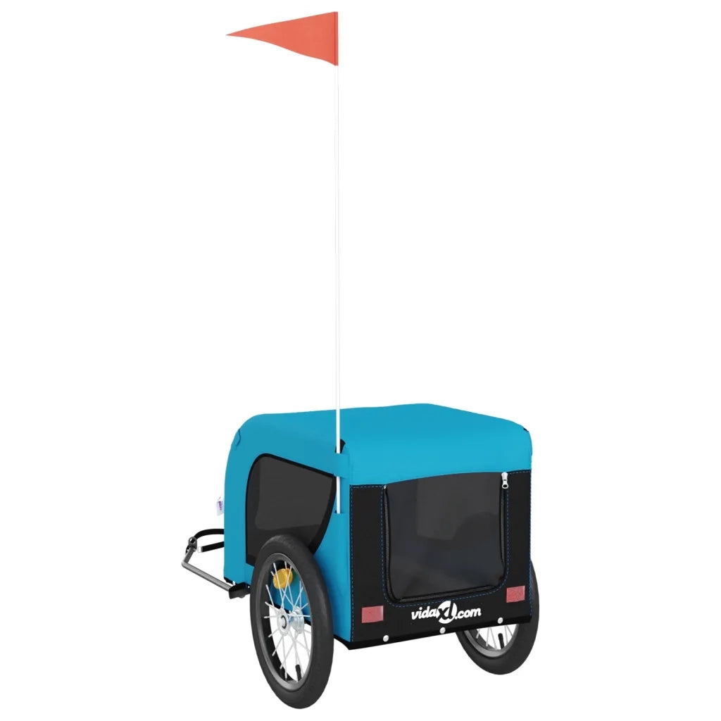 Rimorchio da Bici per Animali Blu e Nero Oxford e Ferro CFW3077266