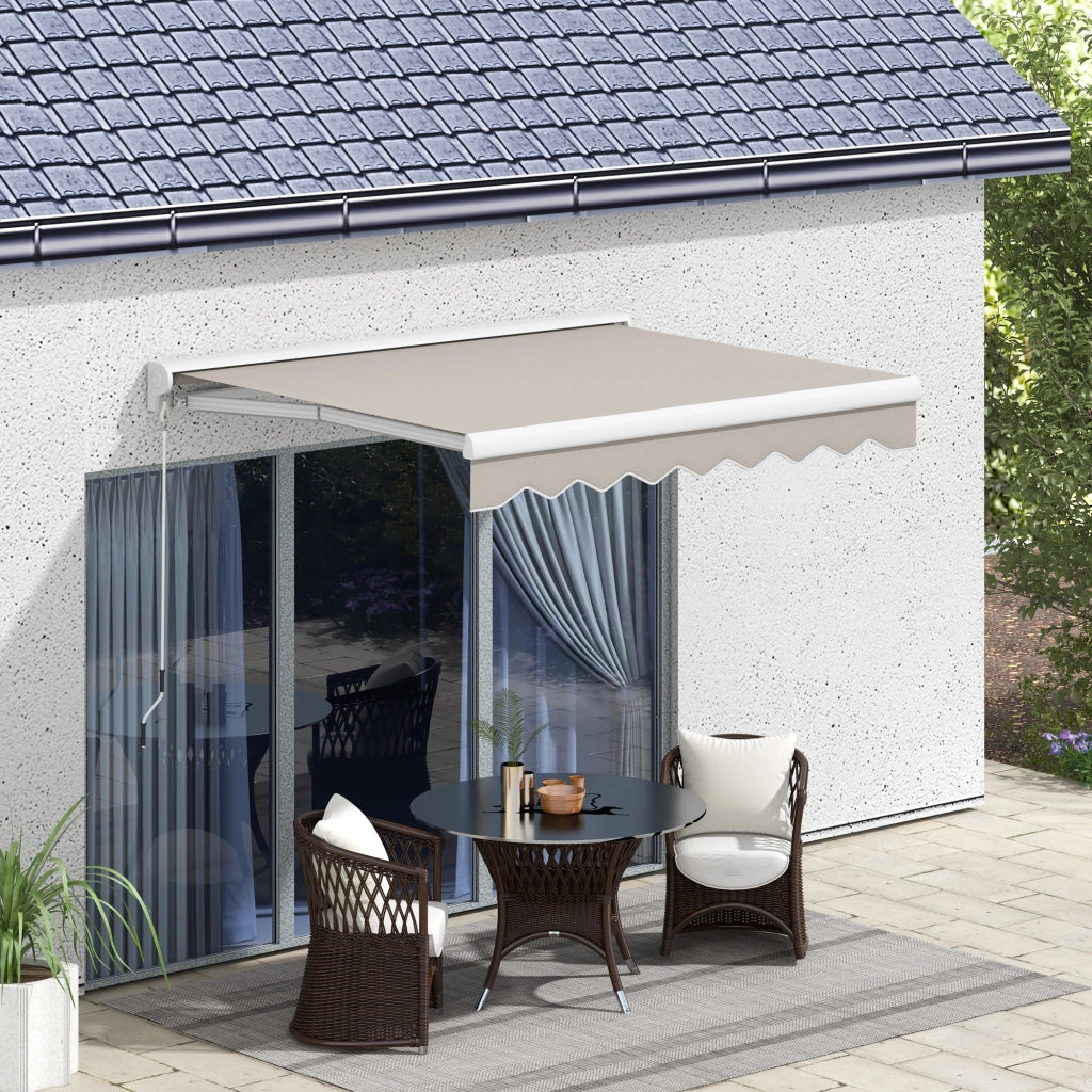 Toldo Retrattile Manuale Elettrico Portatile ¨C zephmum ¨C Crema 250x200 cm Alluminio