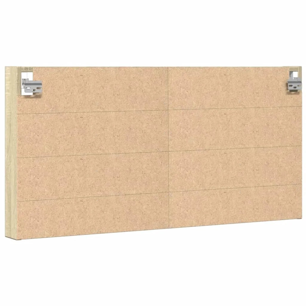Elegante vetrina con vano contenitore 100 x 8,5 x 50 cm realizzata in legno composito di rovere Sonoma 02_0049517
