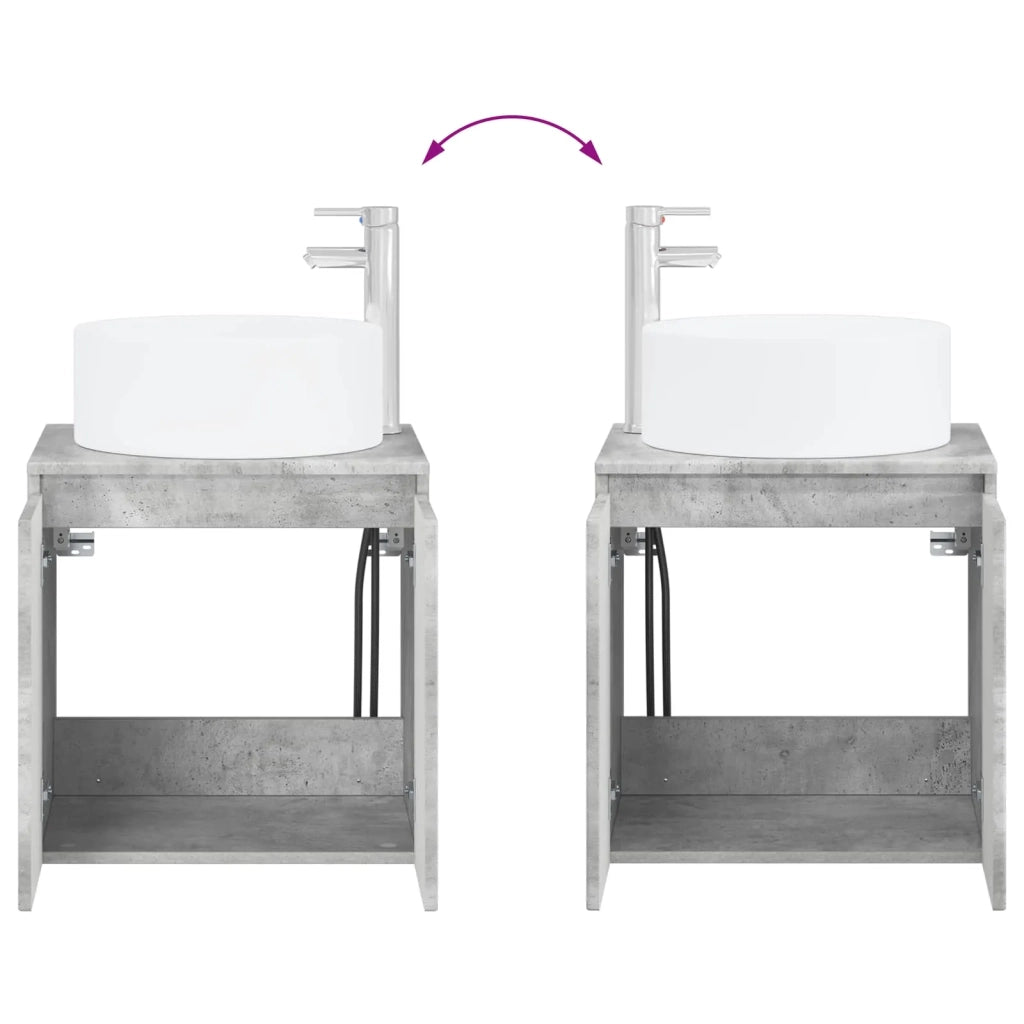 Set di Armadi da Bagno 3 pz Grigio Cemento 3405730