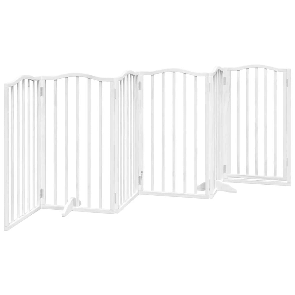 Cancelletto e porta di sicurezza per animali domestici 6 pannelli legno di pioppo bianco 02_0023354