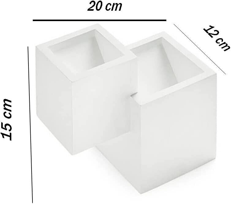 Applique in gesso dal design moderno forma doppio cubo attacco per lampadine G9
