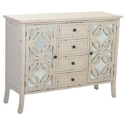 Credenza in legno con vetro bianco 110x37x84h