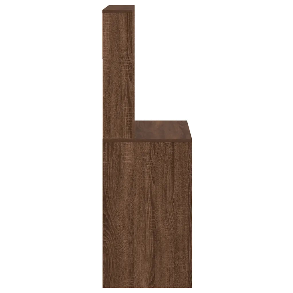 Scrivania Mensole Rovere Marrone 100x45x140cm Legno Multistrato 860442