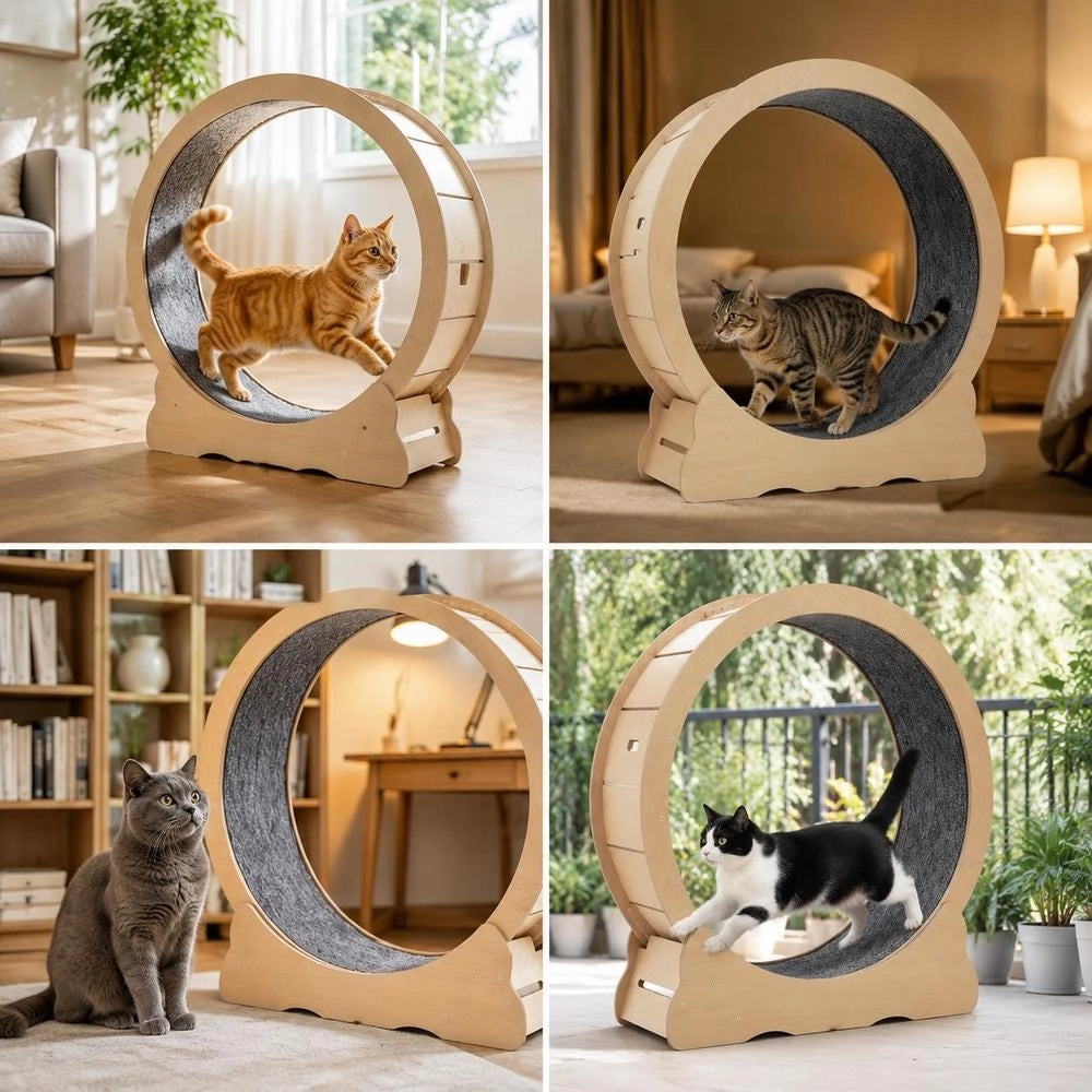 Cat Exercise Wheel, Large Cat Treadmill For House Cats, 91 Cm Cat Exercise Wheel With Removable Carpet And Cat Wand For Running/walking/training, Suitable For Most Cats Up To 6 Kg
