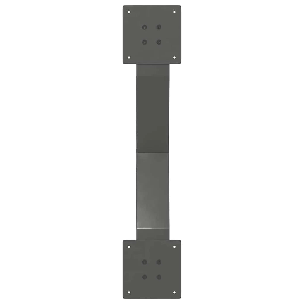 Set di 2 gambe per tavolino da caffè robuste e decorative a forma di X 70 x 30 cm con piedini livellatori acciaio antracite 02_0057218