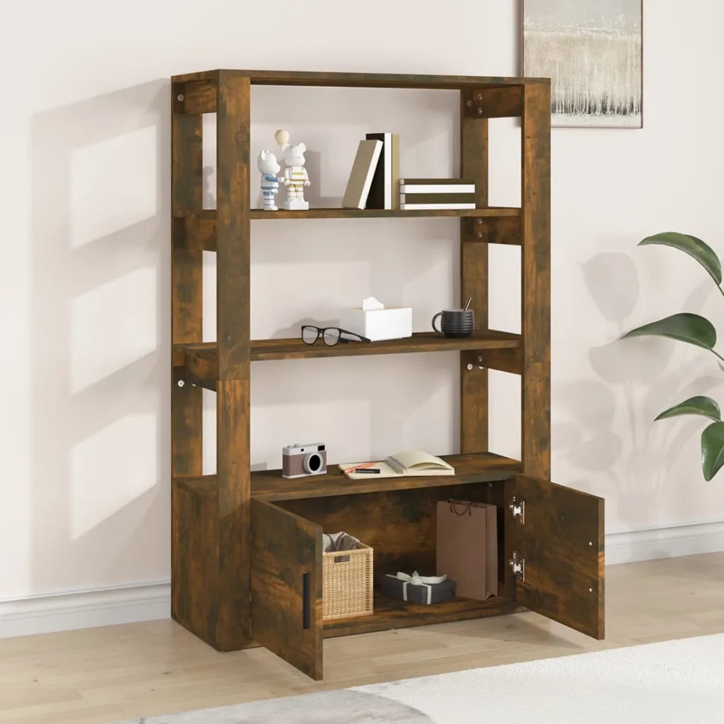 Credenza Rovere Fumo 80x30x119,5 cm in Legno Multistrato 819473