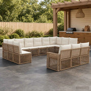 Set Divano da Giardino 13 pz Beige e Bianco Crema polyrattan 3435276