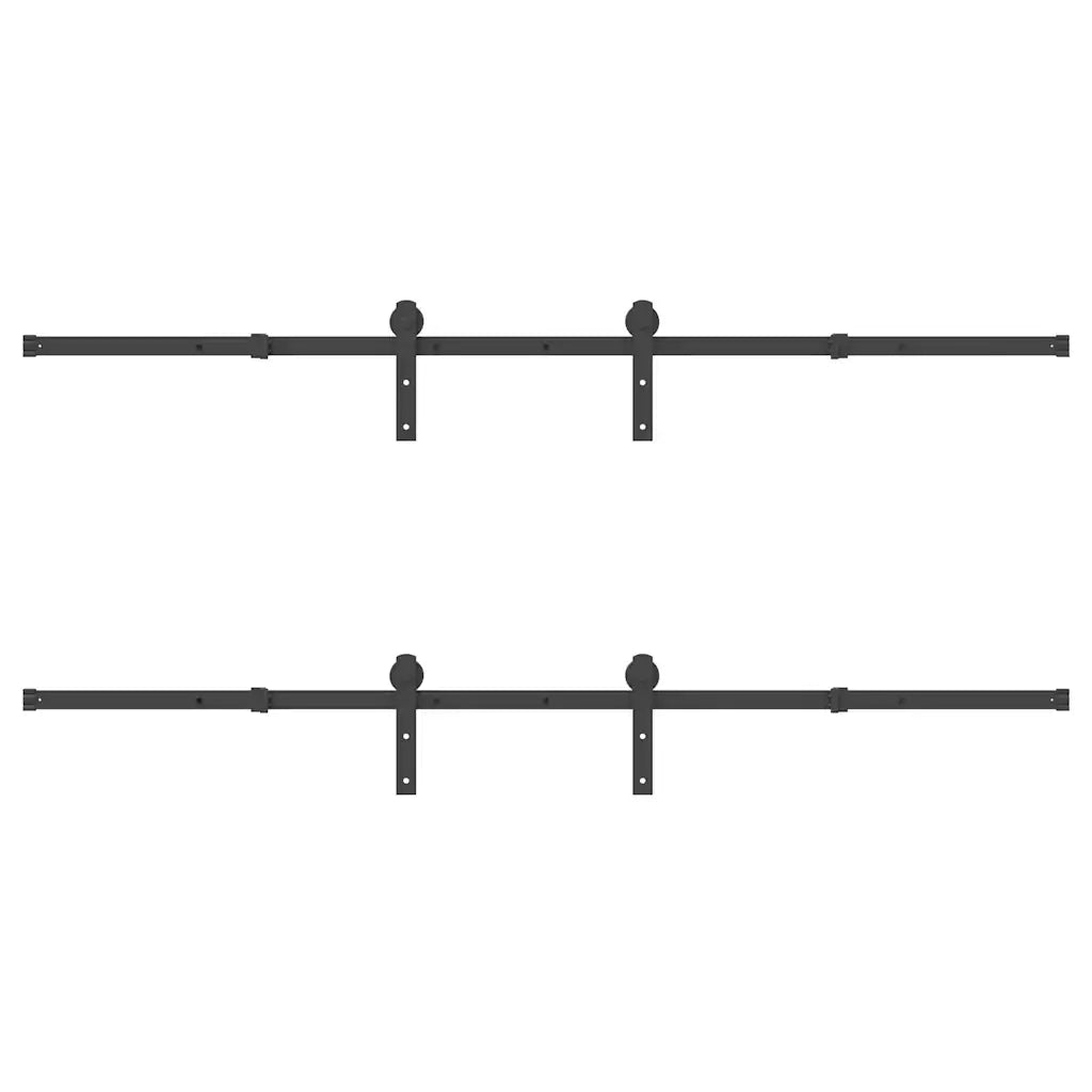 Kit di Binari per Porte Scorrevoli 427 cm Acciaio Nero 3295780